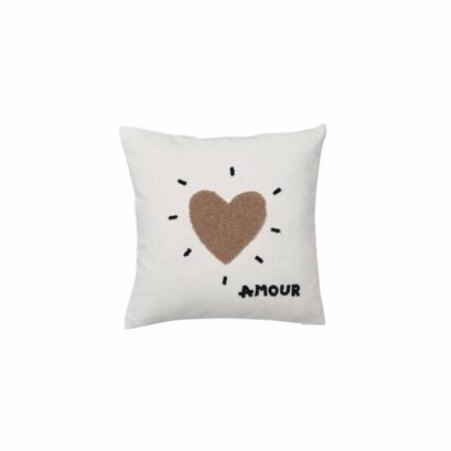 Coussin Coeur Beige