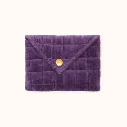 Pochette Ravi Velours Lisse Mauve
