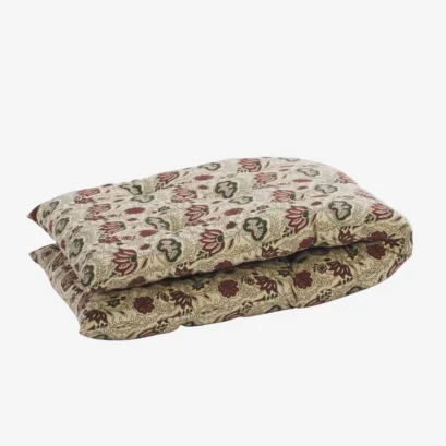 Matelas en coton imprimé fleuri kaki, rouge - 45x125cm