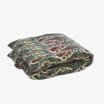 Matelas en coton imprimé vert, beige, rouge - 60x100cm