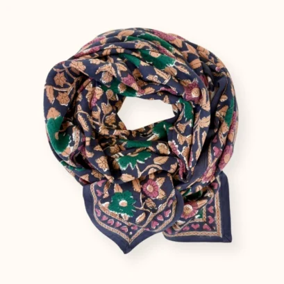 Foulard Latika Coeur Navy Forest