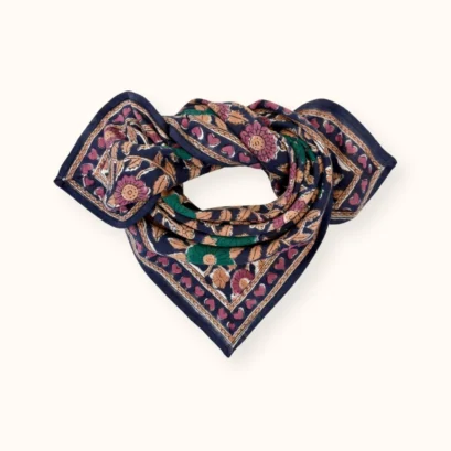 Foulard Manika Coeur Navy Forest