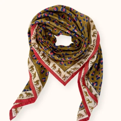 Foulard Dupatta Leopard Fire