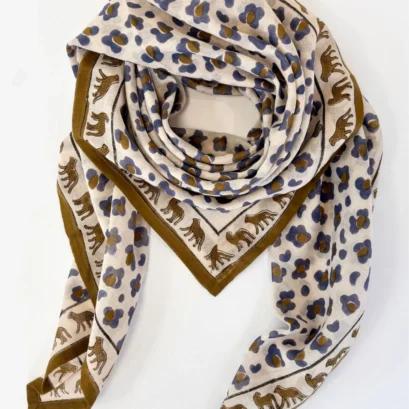 Foulard Dupatta Leopard Macadamia