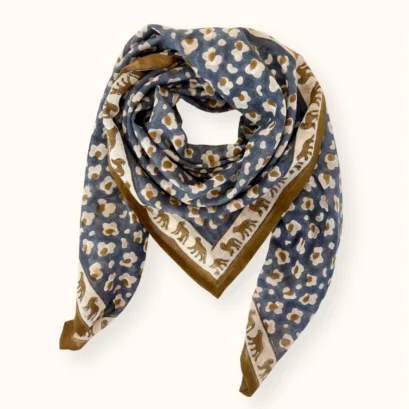 Foulard Dupatta Leopard Meteorite