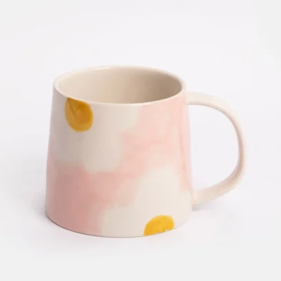 Mug Fleur Rose/Moutarde