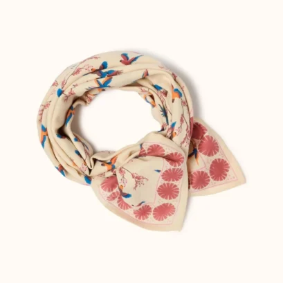 Foulard Latika Cerisier Macadamia Dahlia