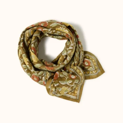 Foulard Latika Coeur Tapenade Mimosa